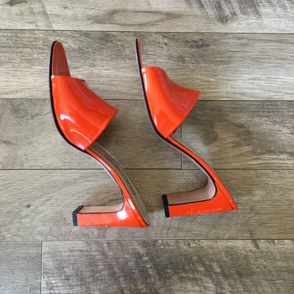 Nordstrom vintage orange patent leather slides - Picture 3 of 8